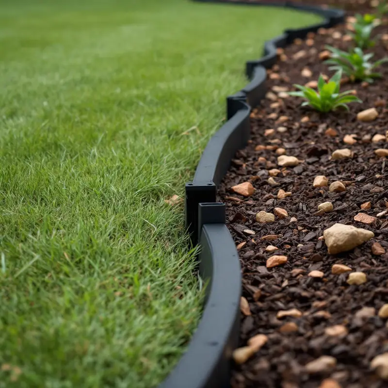 Illustration of no-dig plastic edging sections