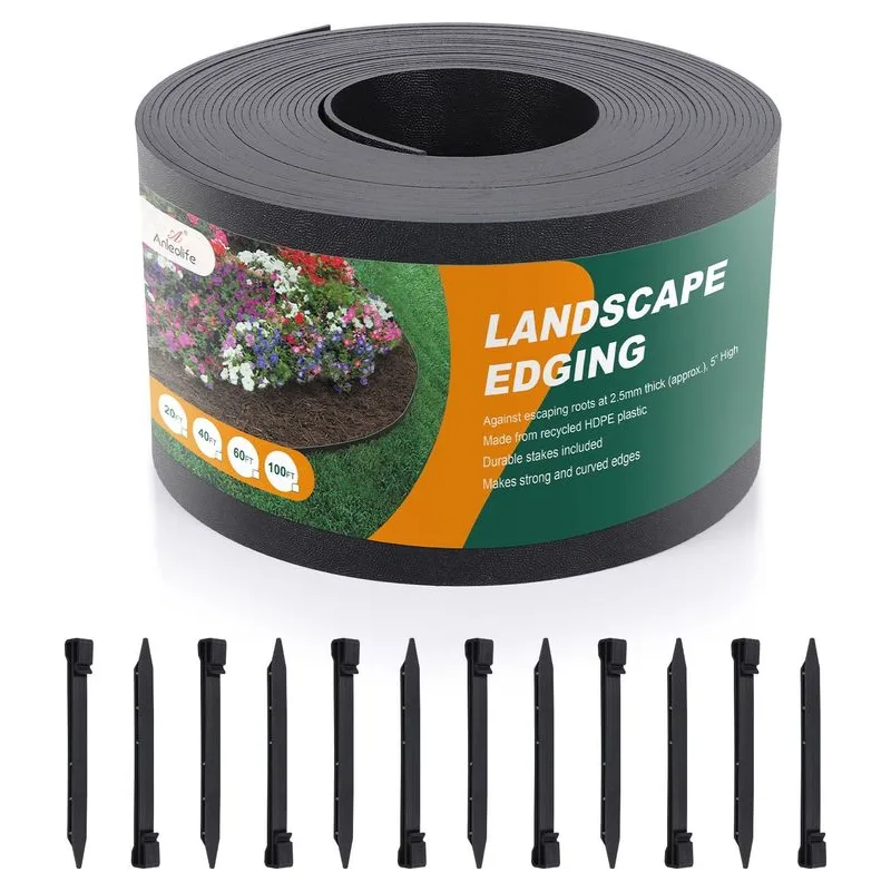 Image: ANLEOLIFE ANLEOLIFE Flexible Plastic Edging Coil, 5 in, 40 ft